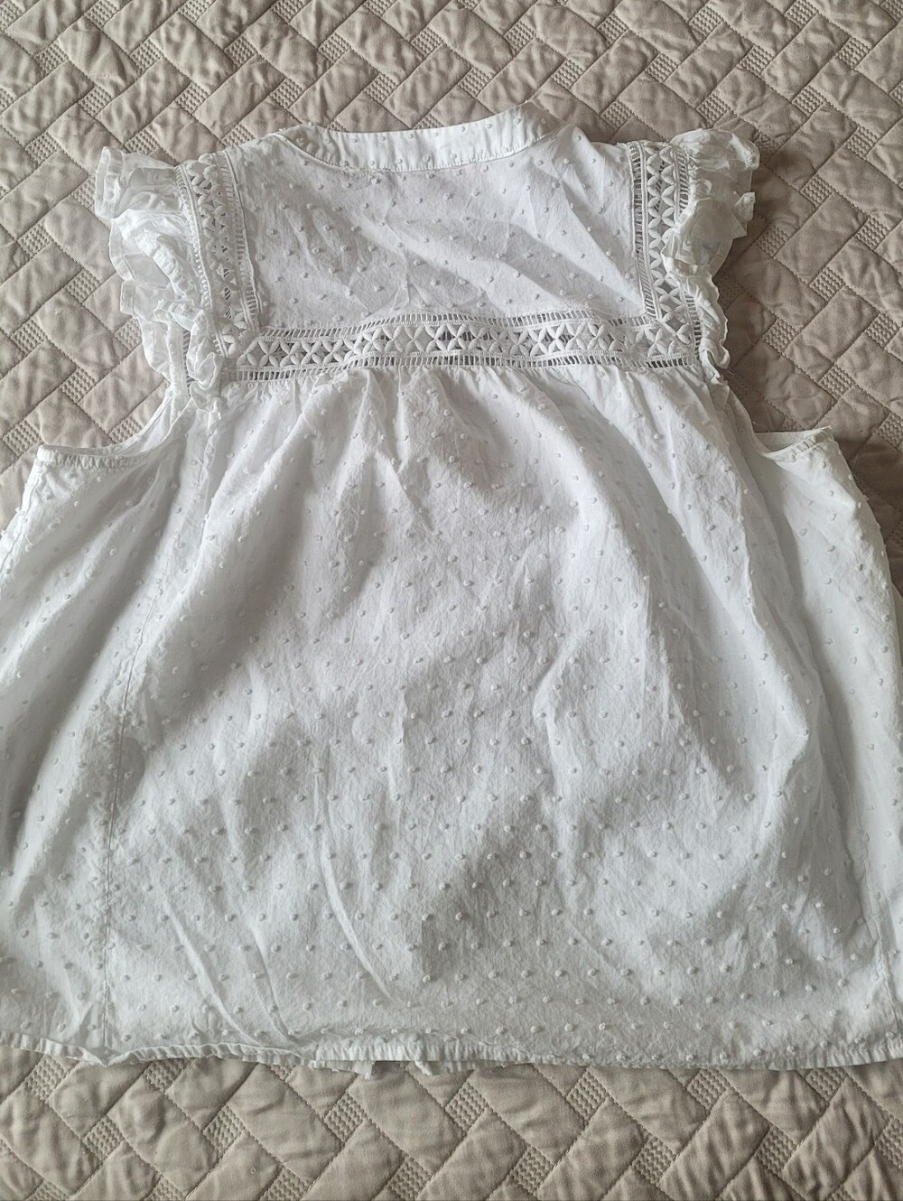 Philosophy White Swiss-Dot Lace Yoke Camisole